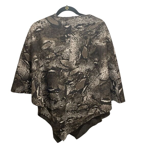 Jones New York Womens Wool Blend Animal Print Poncho Cape One Size Boho - Picture 9 of 9